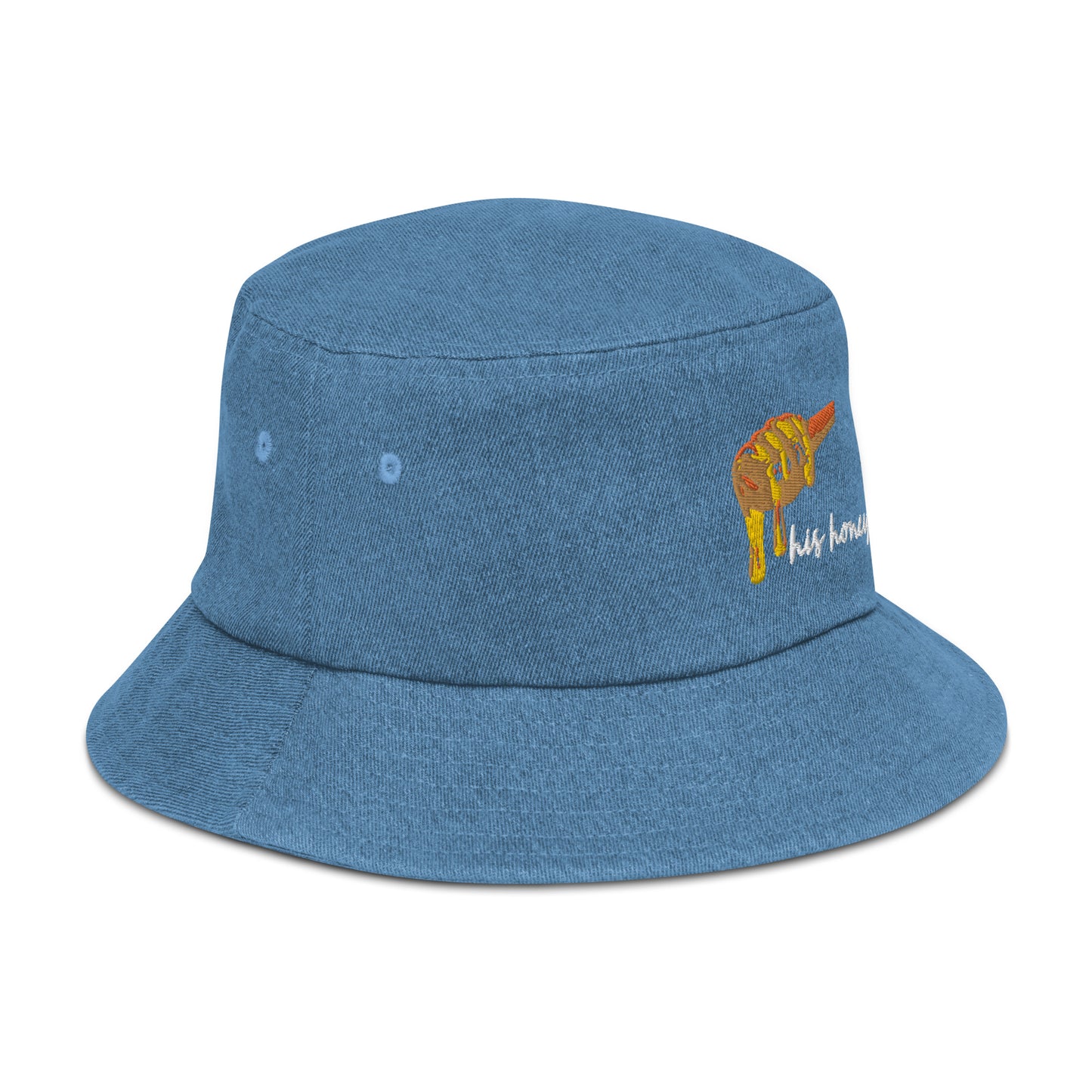 his honey Denim bucket hat