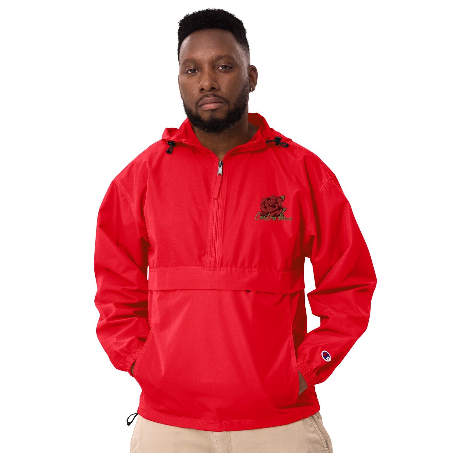 Carter Rose Embroidered Champion Packable Jacket