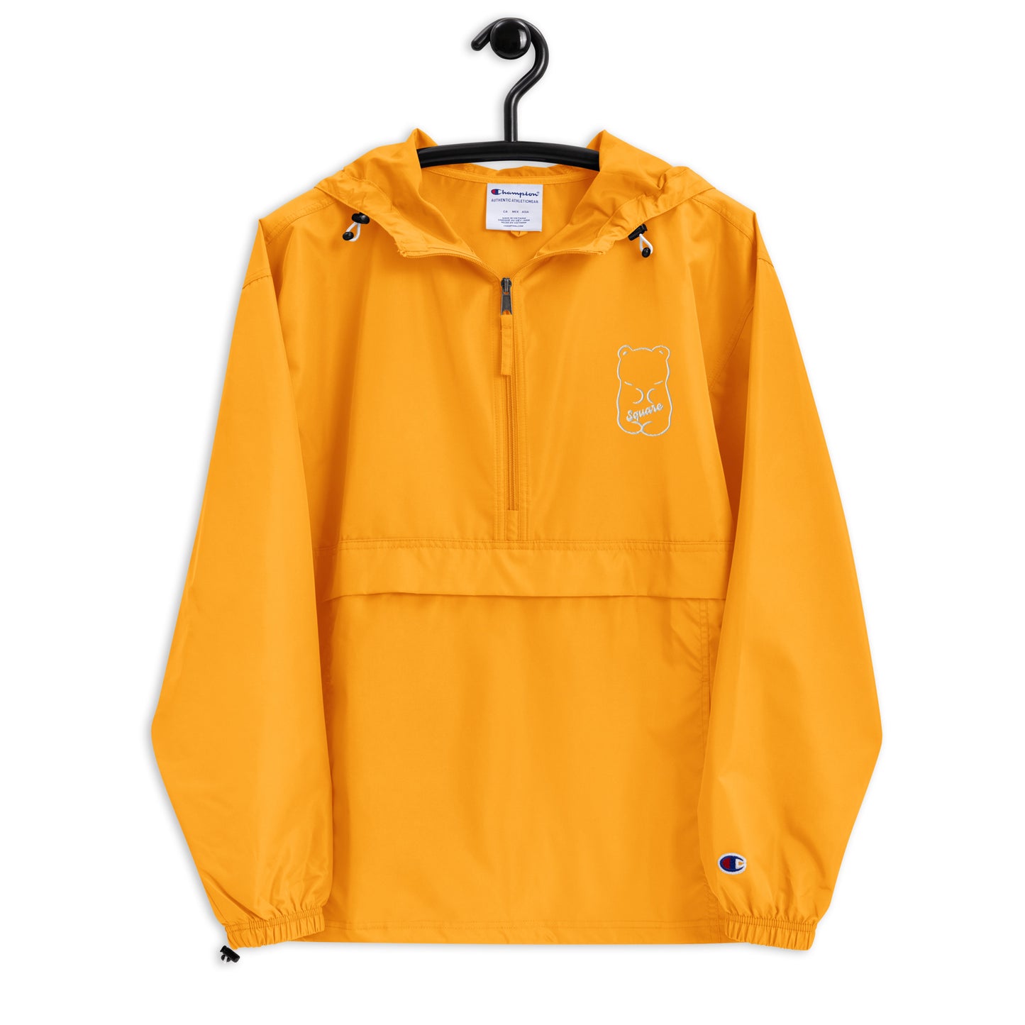 Square Bear Embroidered Champion Packable Jacket