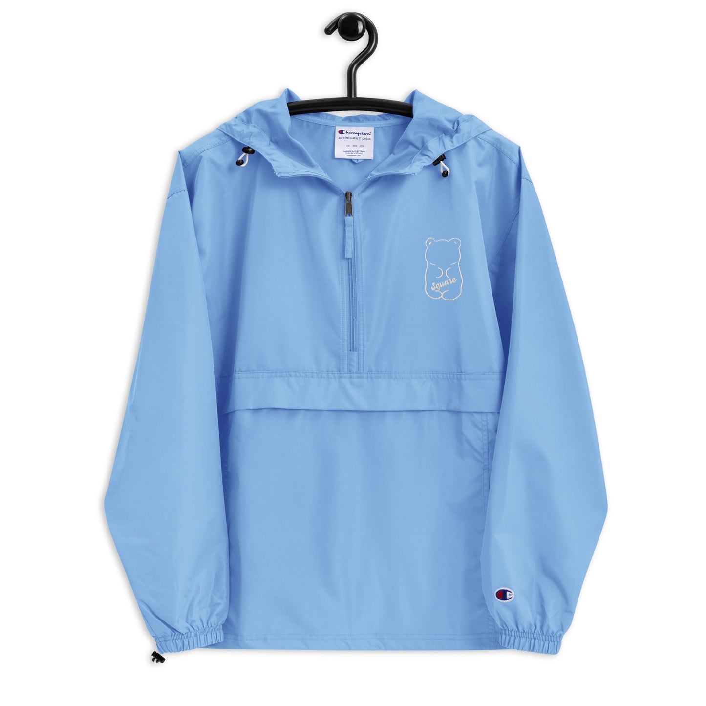 Square Bear Embroidered Champion Packable Jacket