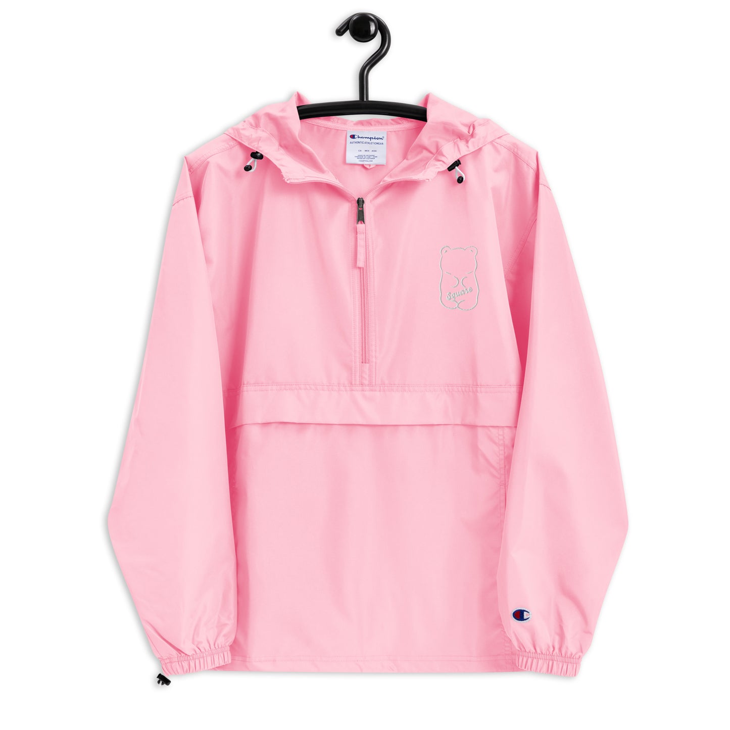 Square Bear Embroidered Champion Packable Jacket