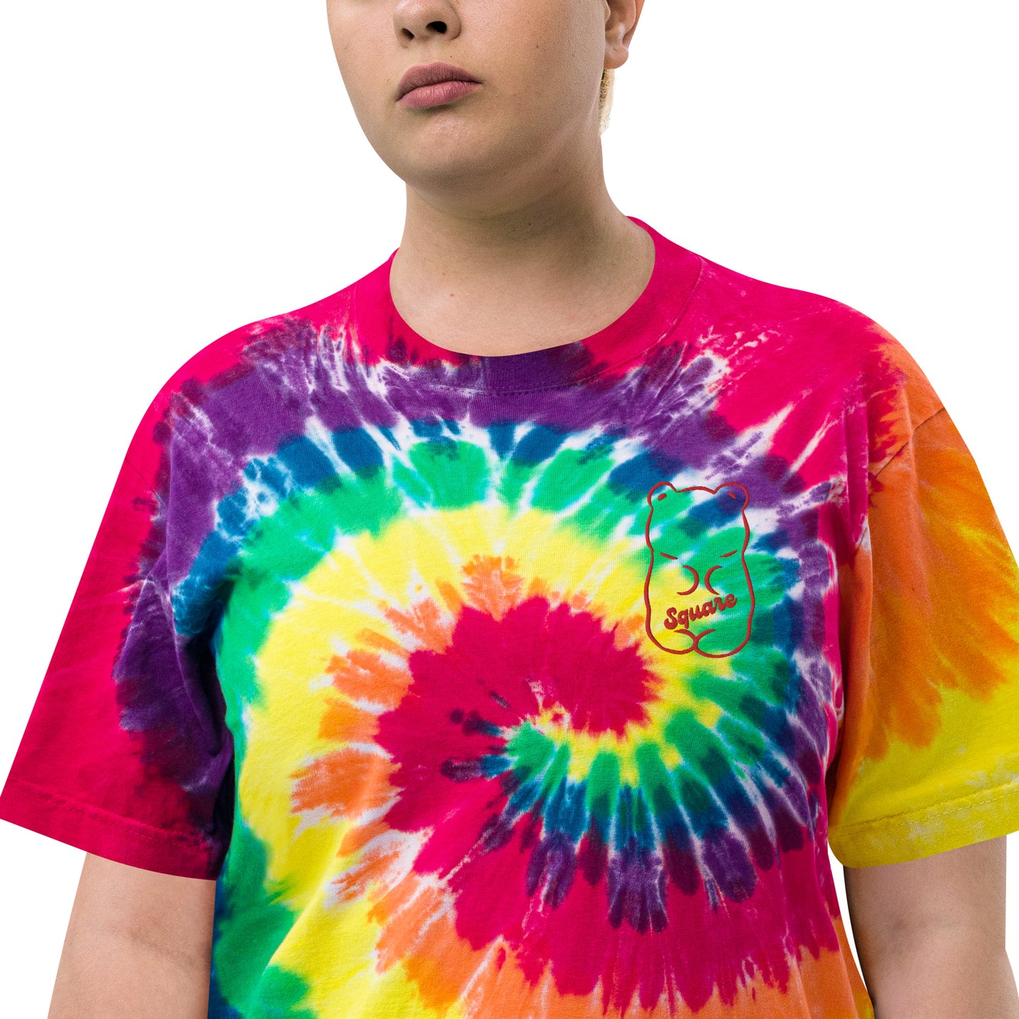 Square Brear Oversized tie-dye t-shirt