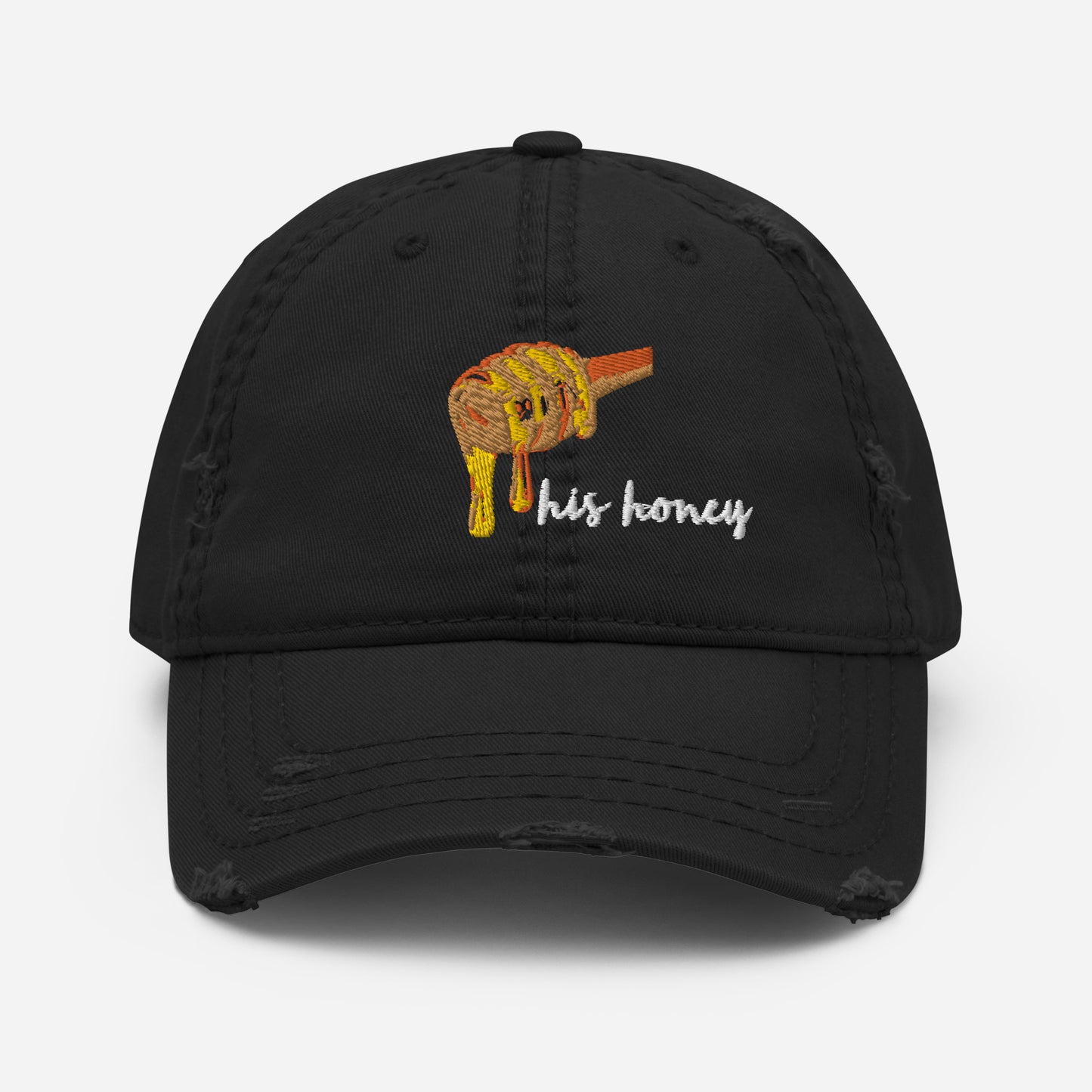 His Honey Distressed Dad Hat