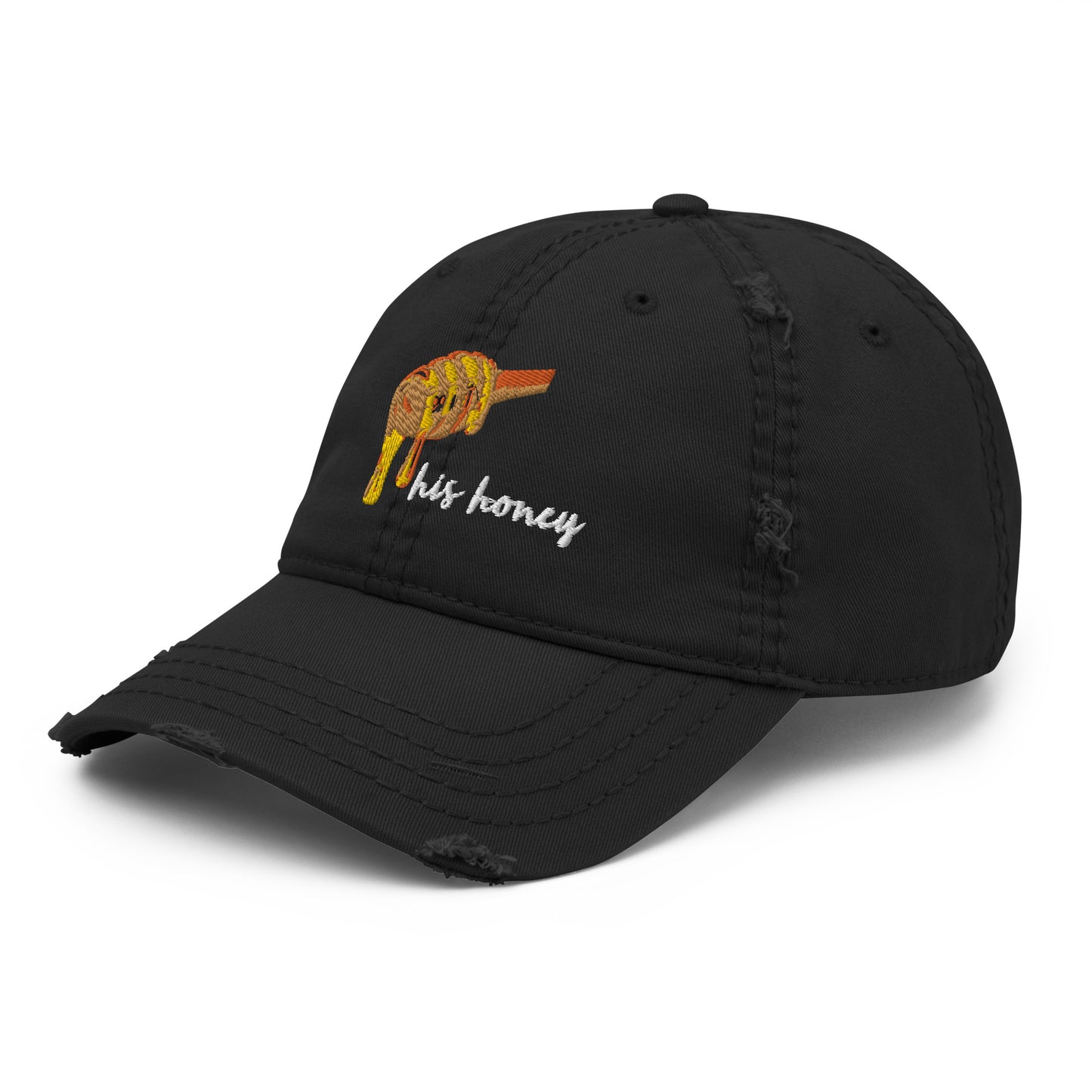 His Honey Distressed Dad Hat