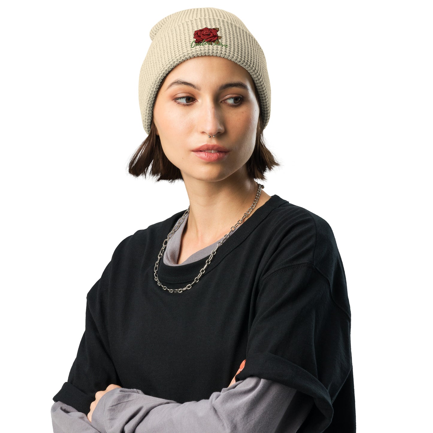 Carter Rose Waffle beanie